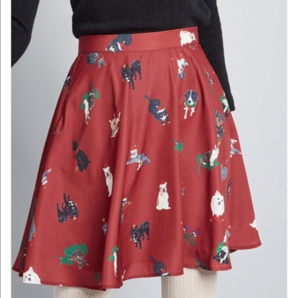 ModCloth Christmas Skater Skirt
